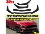 GT Style Front Bumper Lip Body Kit Splitter Spoiler Black